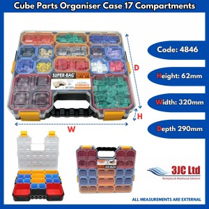 Cube Parts Organiser Case 17 Removable Compartments